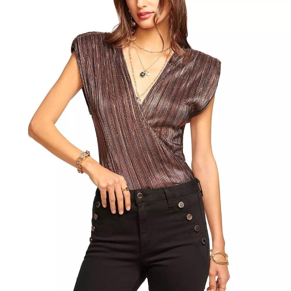 NEW NWT Ramy Brook Serena Top Metallic Stripe XXS